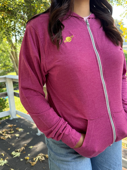 Embroidered Lightweight zip hoodie