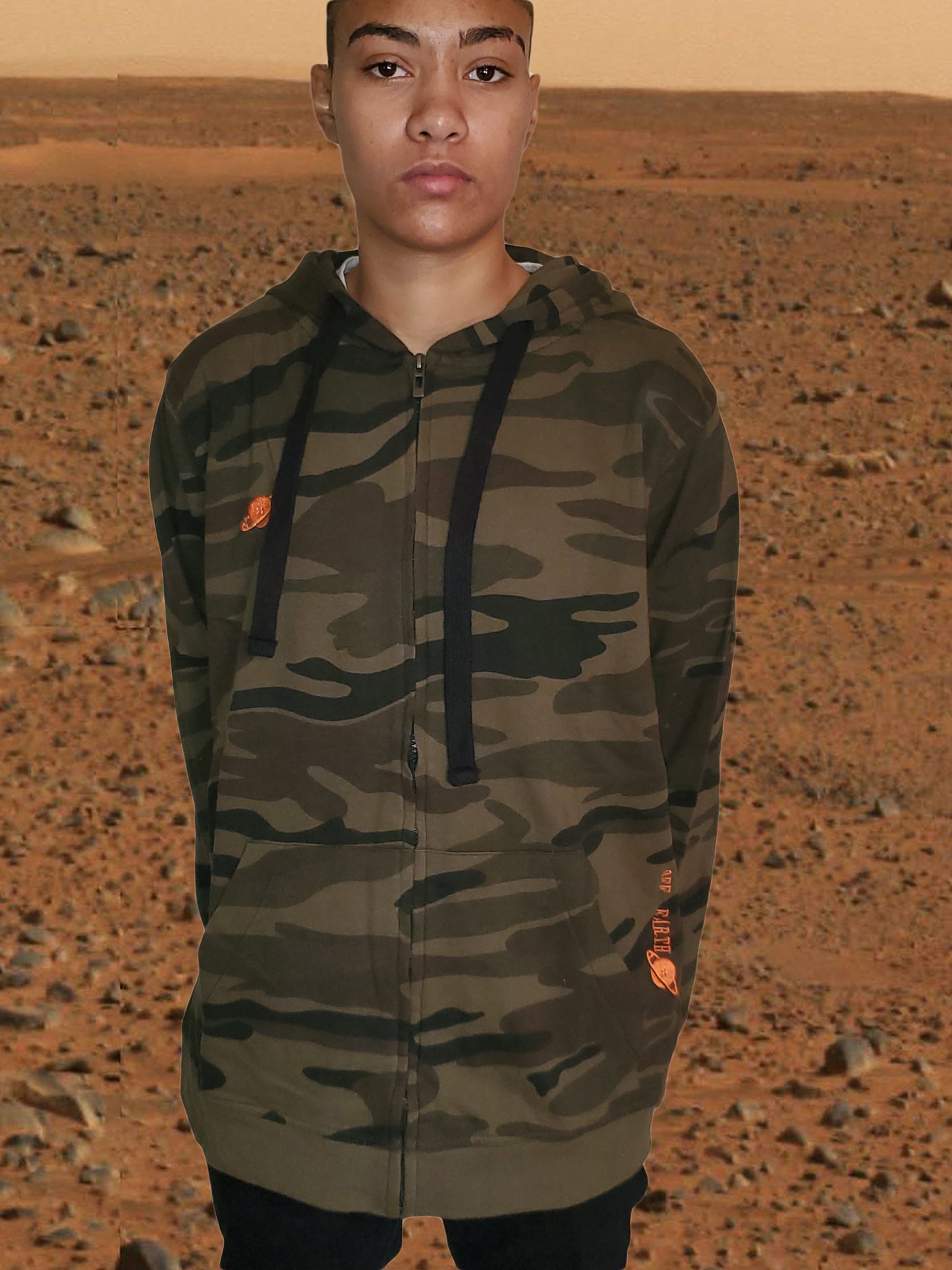 UNISEX CAMO ZIP HOODIE