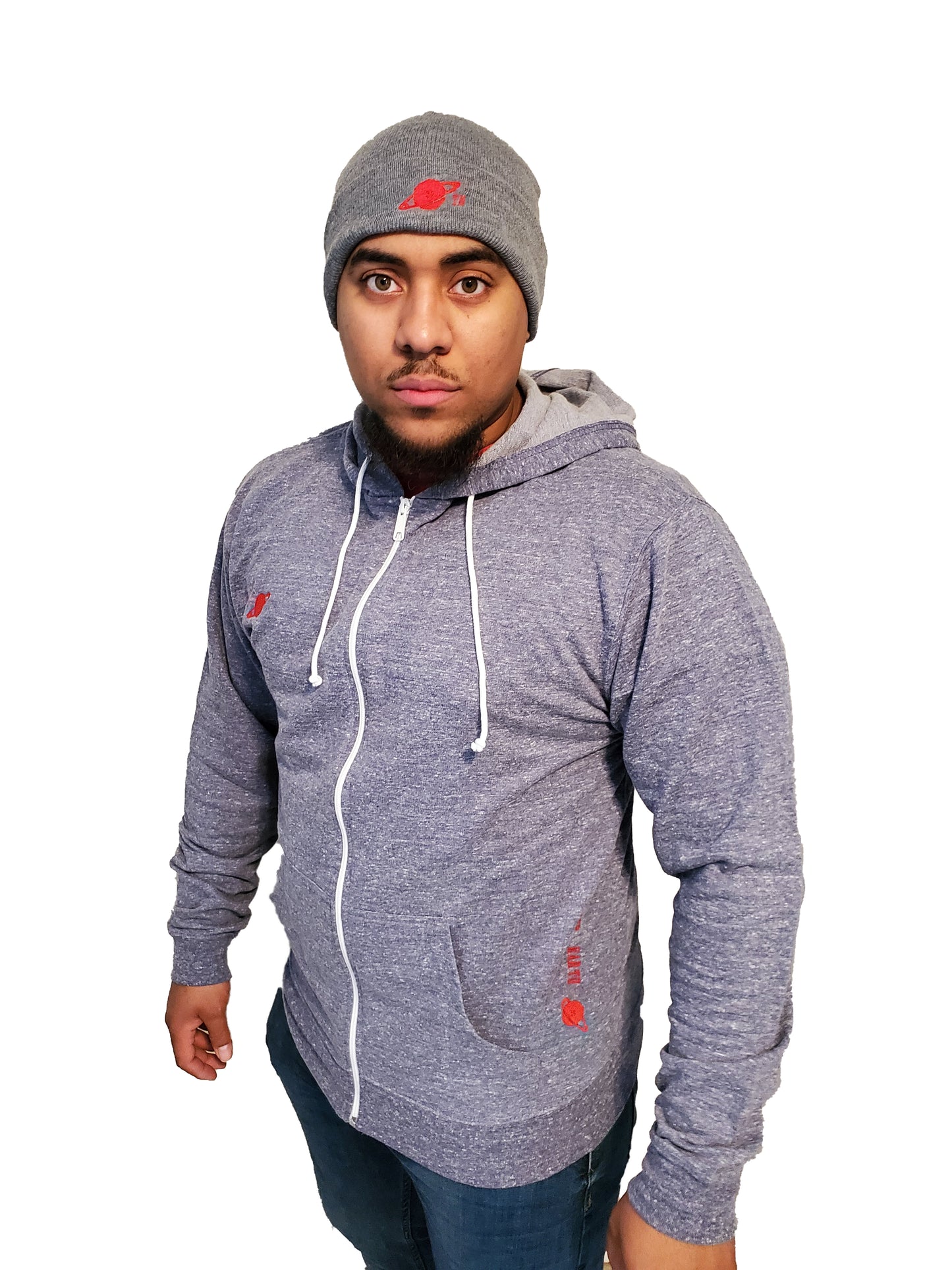 OFF EARTH SNOW HEATHER ZIP HOODIE