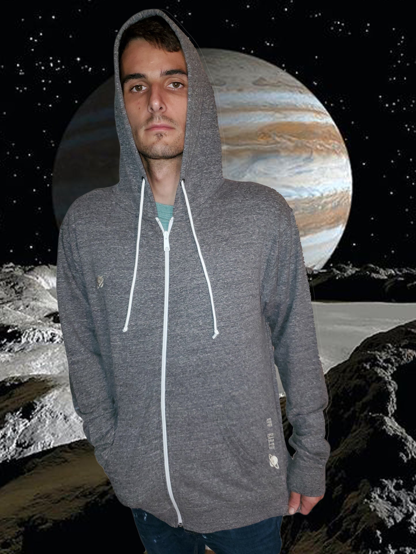 OFF EARTH SNOW HEATHER ZIP HOODIE